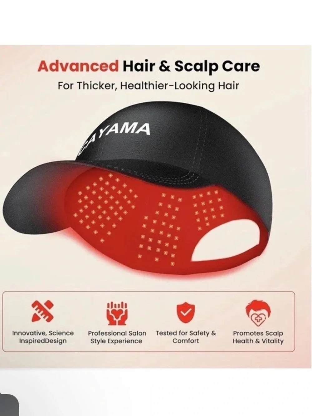 Red Light Therapy Hair Growth Cap Men & Women Infrared 528 LED Fuller Thicker